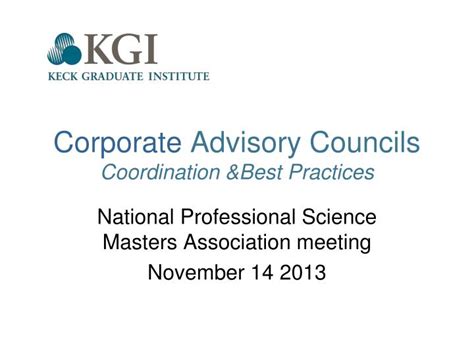 Ppt Corporate Advisory Councils Coordination Andbest Practices