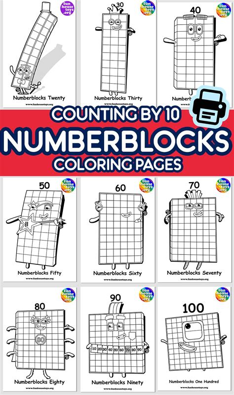 Worksheets Numberblocks Coloring Pages 100