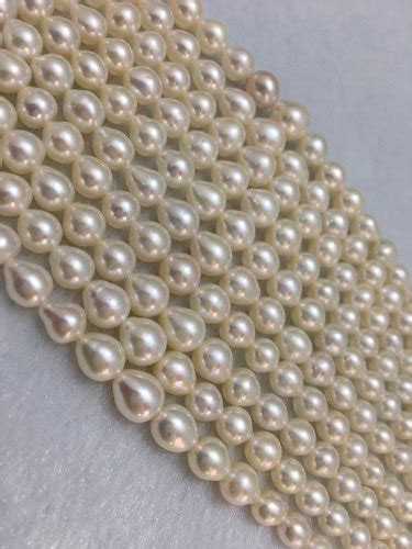Freshwater Rice Shape White Mm Beads Pearl String In Gram At Rs