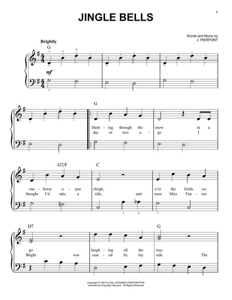 Jingle bells sheet music for alto saxophone 1. J. Pierpont: Jingle Bells - Easy Piano | Sheetmusicdirect.com