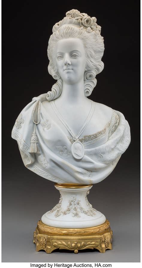 A Sevres Style Bisque Porcelain Bust Of Marie Antoinette After Lot