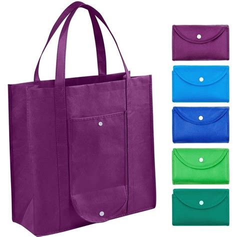 Grocery Bags Reusable Foldable For Shopping Set Of 5 Foldable Into