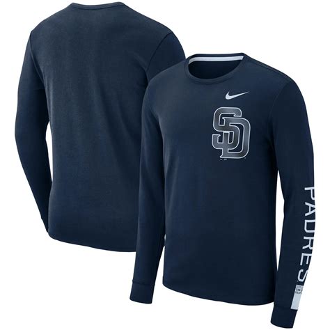 San Diego Padres Nike Heavyweight Long Sleeve T Shirt Navy Walmart