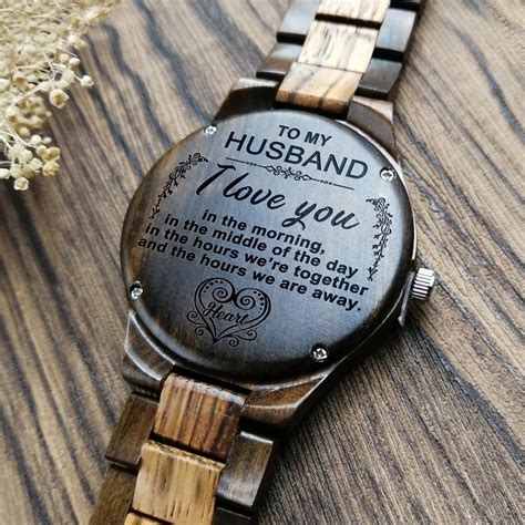 Husband Engraved Wooden Watch In 2020 Gifts For Husband Wooden Watch