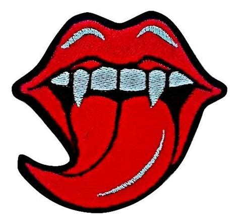 Vampire Tongue Patches Embroidered Iron Sew On Jeans Jacket Badge Rock