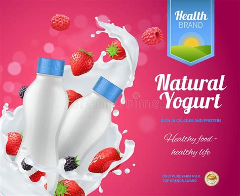 Yoghurt Package Advertising Composition Stock Vector Illustration Of