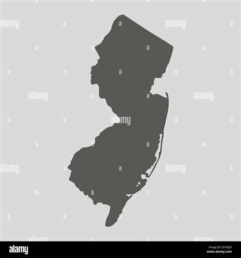Black Mapa Del Estado De Nueva Jersey Ilustraci N Vectorial Mapa