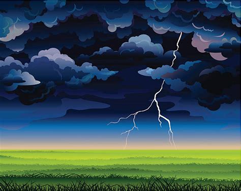 Storm Clouds Lightning Illustrations Royalty Free Vector Graphics