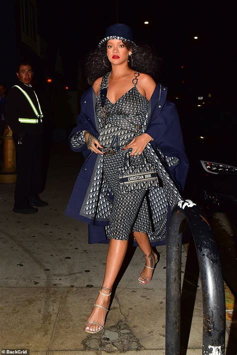 Rihanna Looks Radiant As She Dons Head To Toe Dior For Dinner With Her