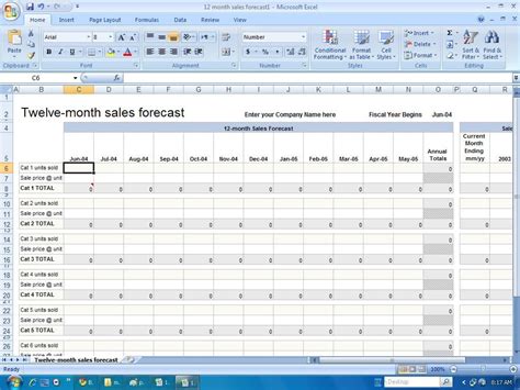 Example Of Sales Forecast Spreadsheet Template Monthly Pianotreasure