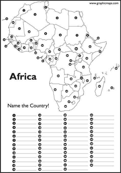 Empty Africa Map Fill In The Blank Africa Map Africa Map 534 X 765