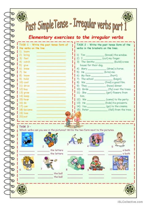 Past Simple Irregular Verbs Exercises Pdf Islcollective BEST GAMES