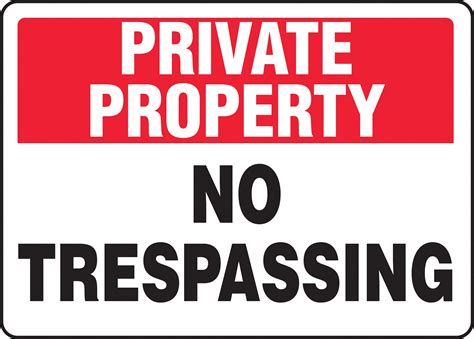 Aluminum Private Property Sign No Header 14 In Width 10 In Height