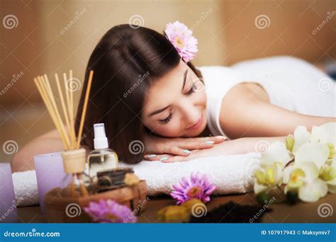 Beauty Treatments Spa And Relaxation Rest On The Massage Table After The Massage Aroma Oil