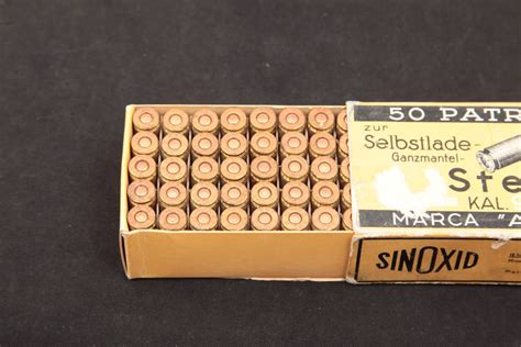 Rws Sinoxid 50x 9mm Steyr Vintage Ammunition Original 1935 Complete Box