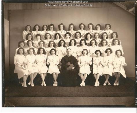 Rev Arthur Decary And St Andres School Graduates Biddeford 1945