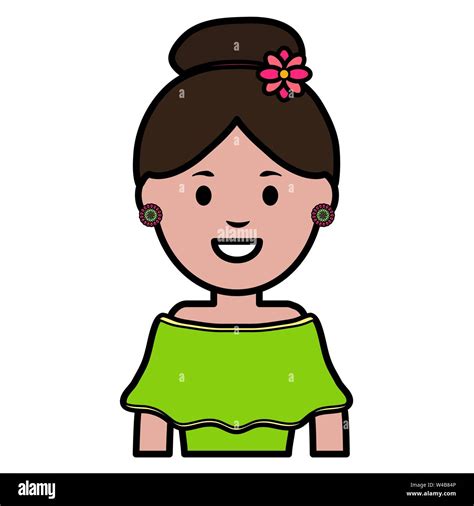 beautiful mexican woman character vector illustration design stock vector image and art alamy