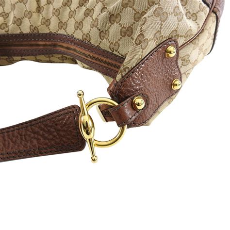 Gucci Brown Monogram Guccissima Jockey Hobo Medium Bag For Sale At 1stdibs