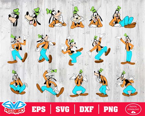 Goofy Svg Dxf Eps Png Clipart Silhouette And Cutfiles