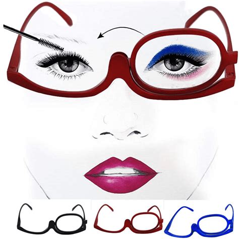 windfall readers magnifying makeup glasses eye make up spectacles flip down lens womens reading