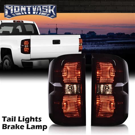 Smoke Tail Lights Brake Lamps Fit For 14 19 Chevy Silverado 1500 2500hd