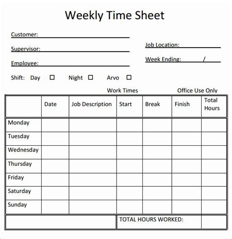 Printable Bi Weekly Time Sheets Templates Printable Free Timesheet