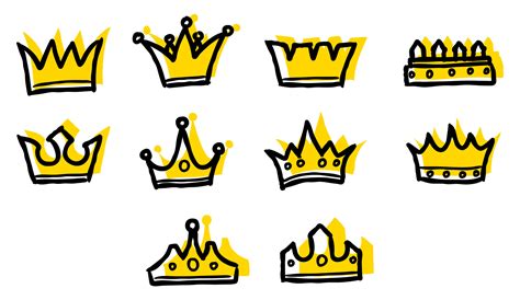 Crown Collection With Hand Drawn Style 6878333 Vector Art At Vecteezy