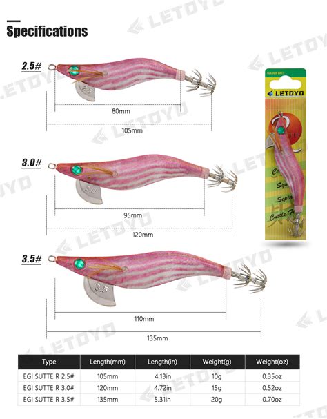 Letoyo Squid Jigs 2 5 3 0 3 5 Squid Lure Artificial Shrimps With