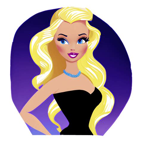 Beautiful Blonde Barbie Cartoon · Creative Fabrica