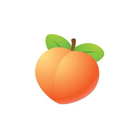 Bright Cartoon Heart Shaped Peach Icon Isolated Vector Illustration