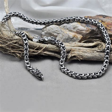 Sterling Silver Dragon Chain For Men