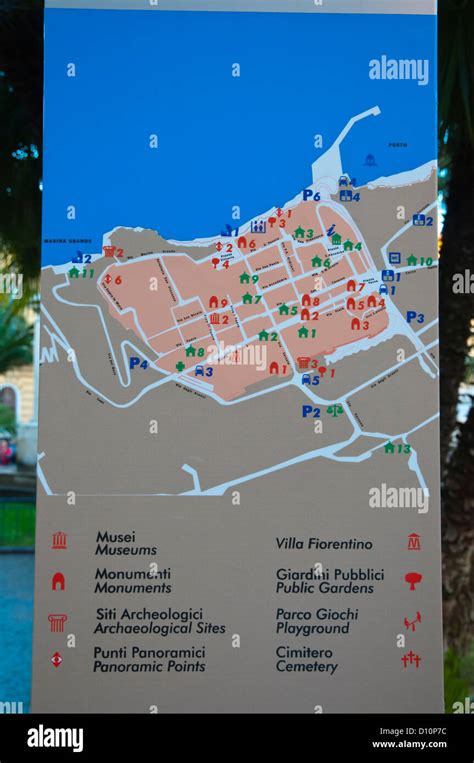 Map Of Sorrento For Tourists In Old Town Sorrento Resort Town La