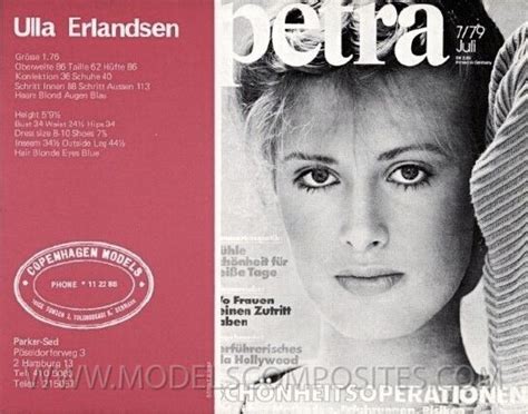 Well, with advances in hair styling technology, you can retain the health of your hair while still getting that perfect curl. ULLA ERLANDSEN - PETRA - JUL 1979 (With images) | Model ...