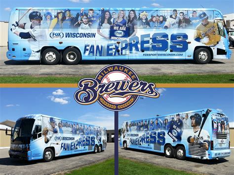 Full Vinyl bus wrap for Fox Sports Wisconsin installed and printed by