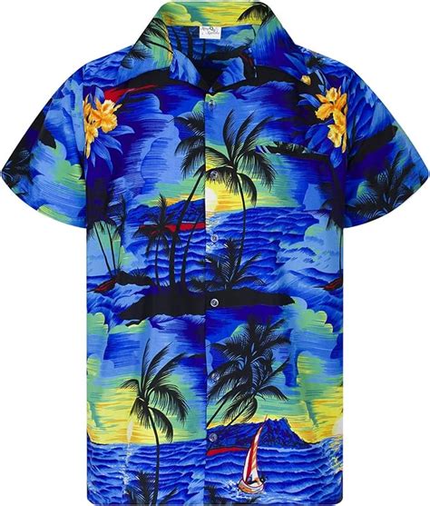 King Kameha Hawaiian Shirt For Men Funky Casual Button Down Very Loud Shortsleeve Unisex Surf