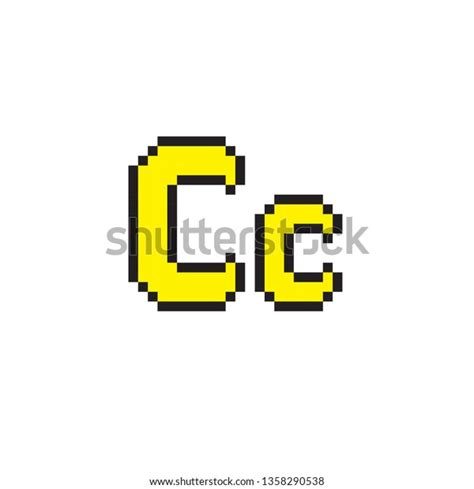 Pixel Art Pixel Art Alphabet C Vector De Stock Libre De Regalías