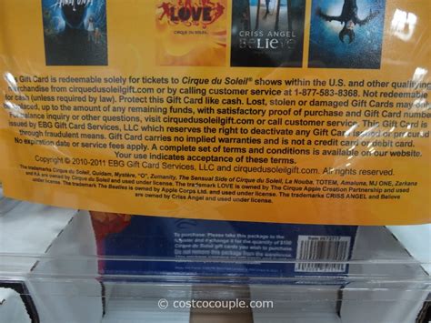 This is a great promotion to take advantage of, and would make an easy gift for those who love to eat good. Cirque Du Soleil Discount Gift Cards