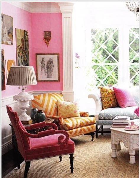 Tg Interiors Romantic Style Living Room Pink Living Room Eclectic