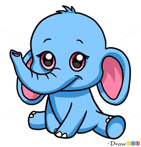 There is another simple reason why animals are in cartoon : Cute elephant drawing, How to Draw Cute Anime Animals