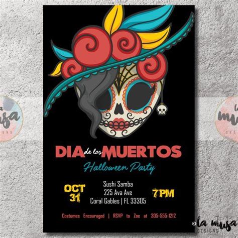 Dia De Los Muertos Invitation Day Of The Dead Folk Art Etsy Day Of