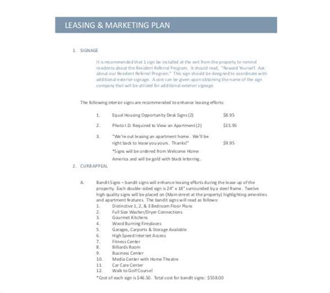 4 Rental Marketing Plan Templates Pdf