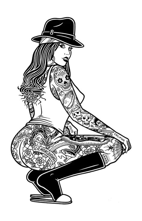 Coloring pages with tattoos is another version of relaxing pictures designed mainly for adults, which we offer you to download at topcoloringpages.net large variation of designs makes that every fan of tattooing and coloring should find something interesting for himself here. 15 Skater Tattooed Girls -DesignBump