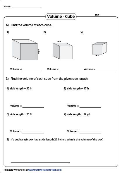 Volume Of A Cube Worksheets Cube Volume Teacher Life