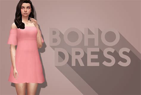 Sims 4 Ccs The Best Boho Dress In 25 Recolors By Simlishsweetie