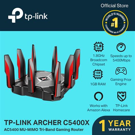 Tp Link Archer C5400x Ac5400 Mu Mimo Tri Band Gaming Router Gigabit