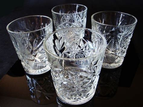 libbey hobstar 12 oz double old fashioned glass set estate etsy old fashioned glass glass