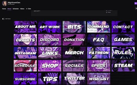 New Cute Anime Purple Twitch Panels 24x Panels Twitch And Etsy