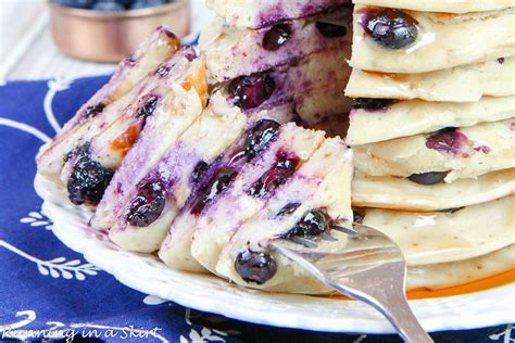 Healthy Blueberry Pancakes Made With Greek Yogurt Fluffy Moist And