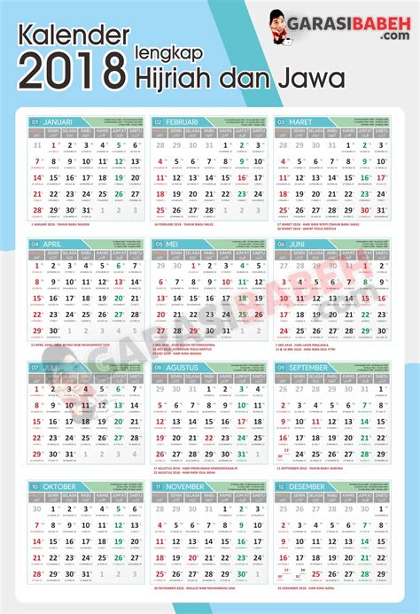 Free Download Template Kalender 2018 Lengkap Jawa Dan Hijriyah Vrogue