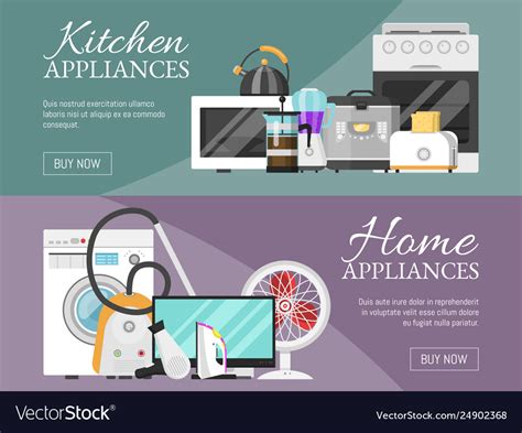 Electronic Household Appliances Banner Royalty Free Vector